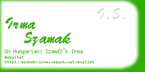 irma szamak business card